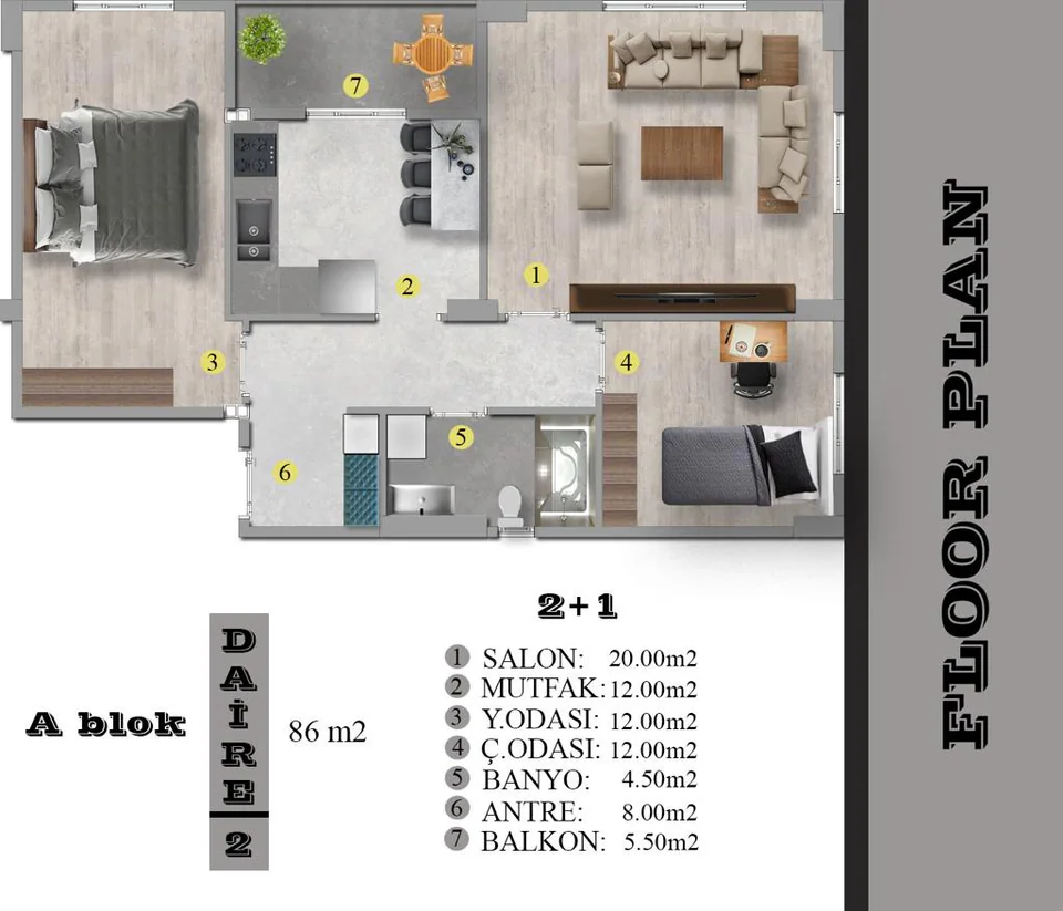 Kınıkoğlu Vira Park — Kat Planları 3